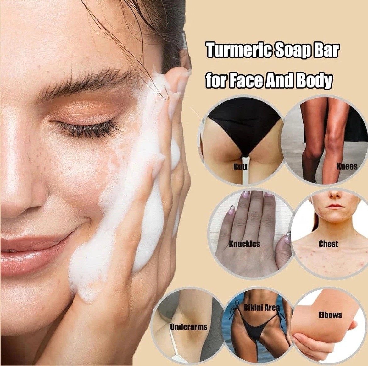 2-Pack Turmeric Glow Soap Bar – Lemon & Kojic Acid, Removing Dark Spots