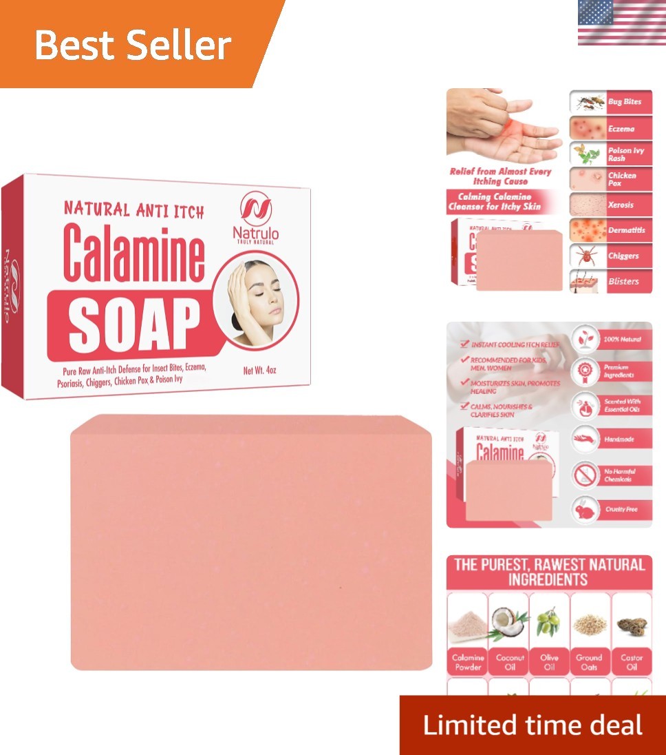 Soothing Itch Relief Soap Bar – Natural Ingredients for Fast Acting Calm, 4 oz
