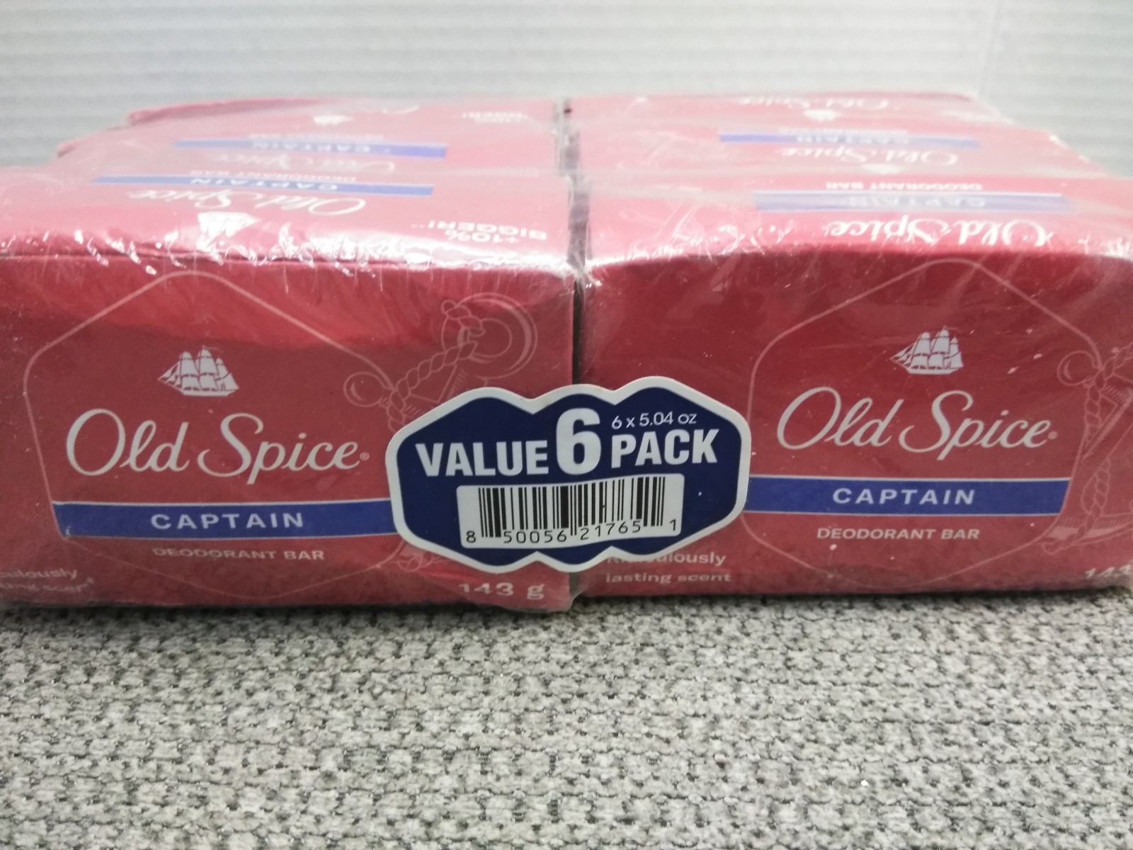 NEW Old Spice CAPTAIN Bar Soap, 6 Big Bars, 5.04 oz EA Deodorant Soap