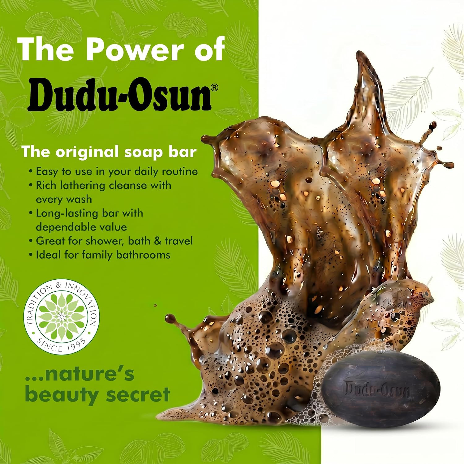 Dudu-Osun African Black Soap Bar 5.3 Oz – 24 Count Bulk Pack – by Tropical Natur