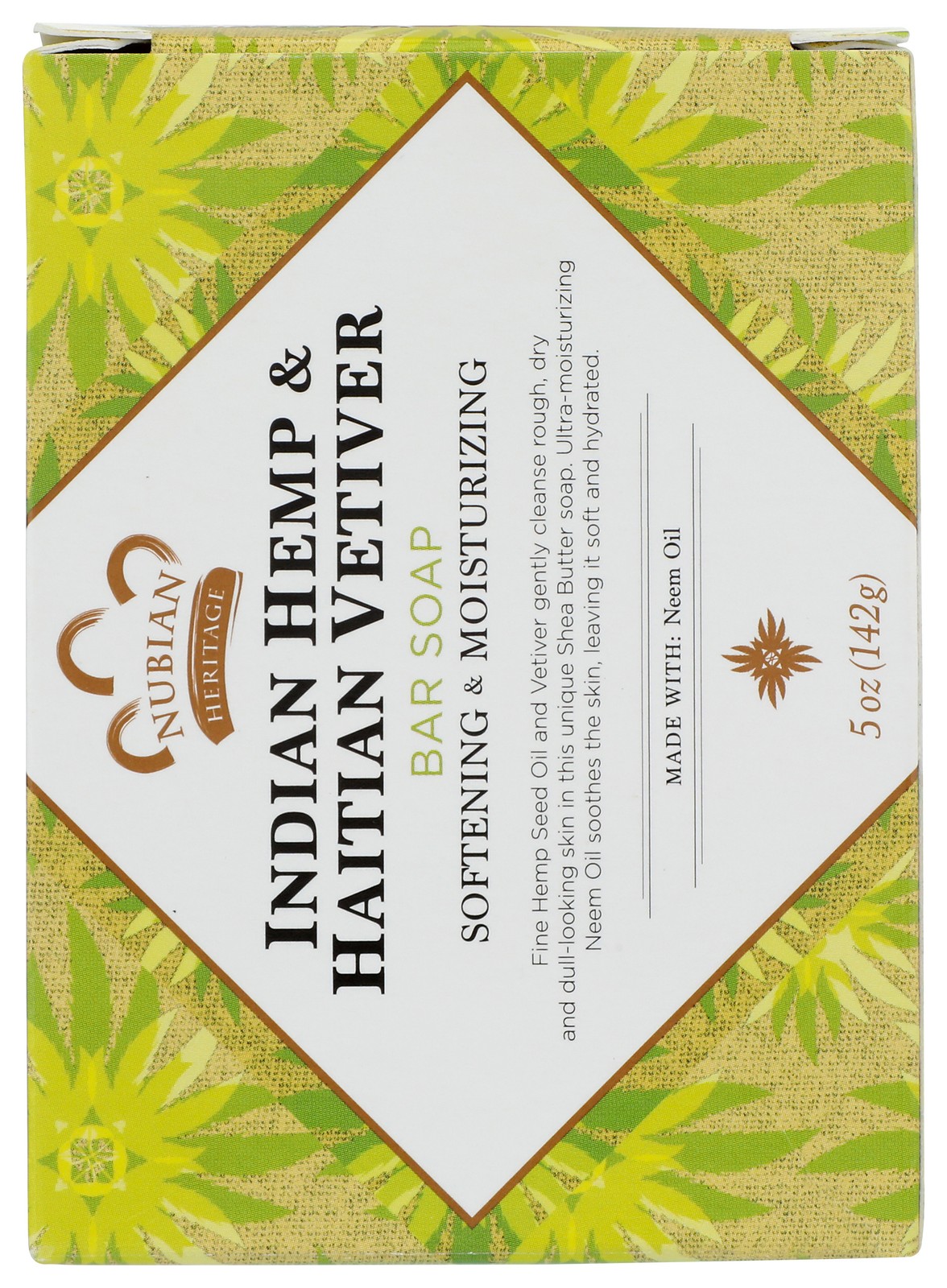 Nubian Heritage Indian Hemp And Haitian Vetiver Bar Soap 5 Oz 3 Pack