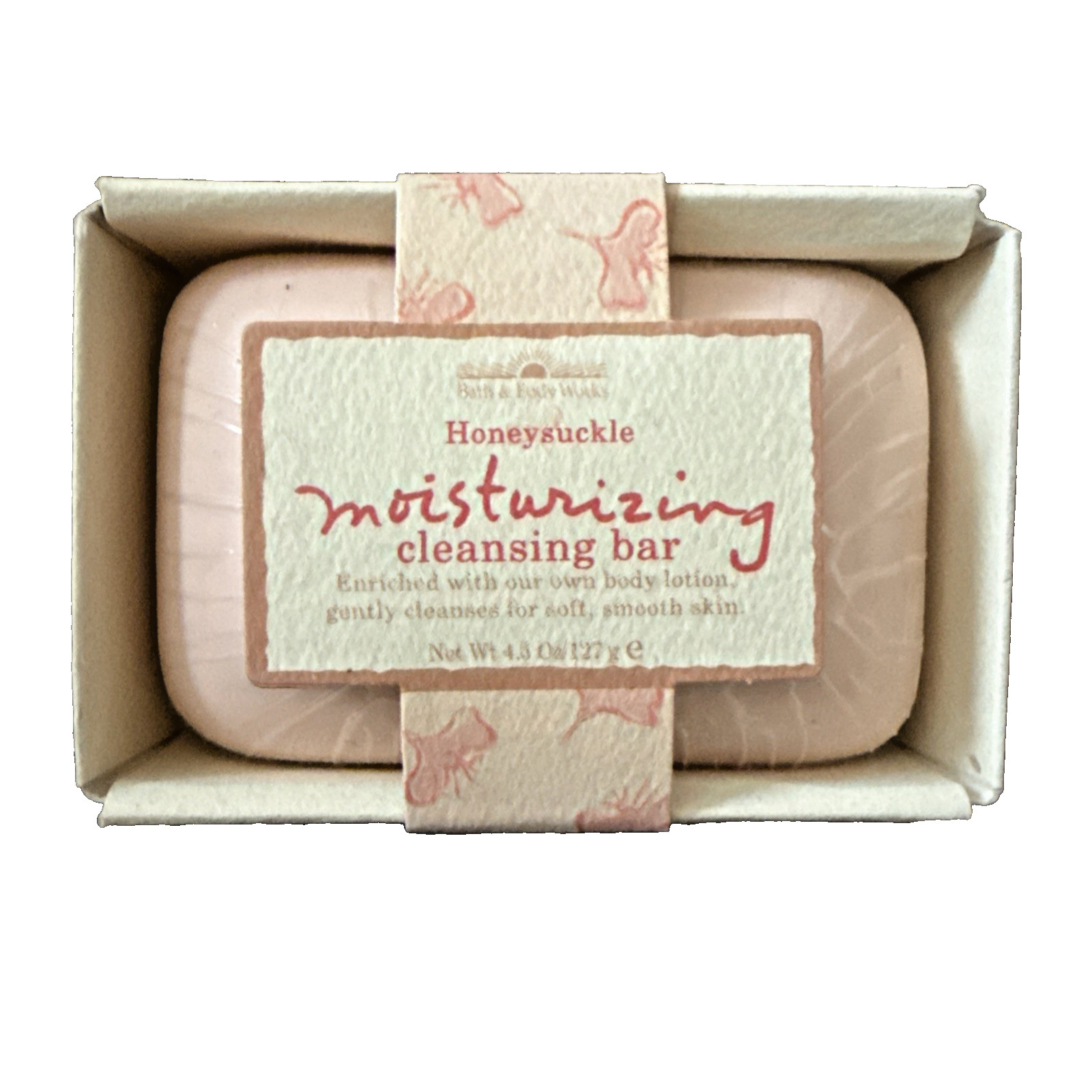 Vintage Bath & Body Works Honeysuckle Cleansing Bar Soap 4.5 oz Moisturizing NOS
