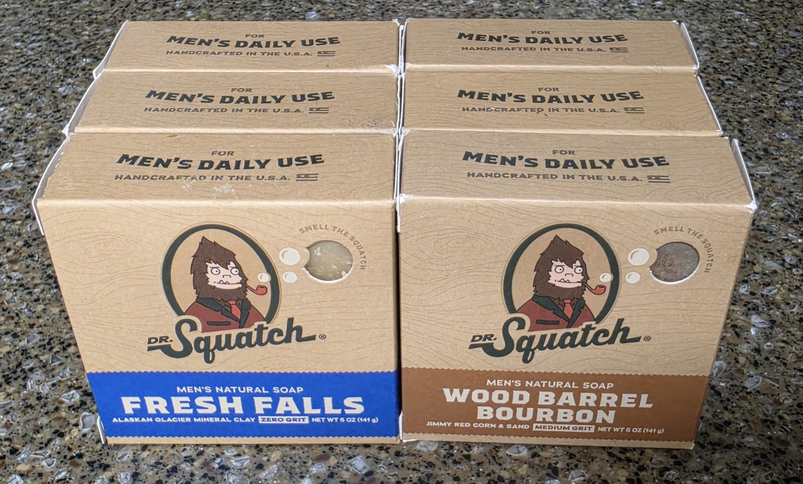 ~ Dr Squatch ~ Soap • 6 Pack • Bundle Mens – Fresh Falls – Wood Barrel Bourbon