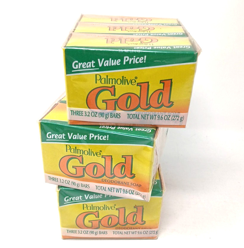 9 Bars Palmolive GOLD Deodorant Soap 3.2oz 3 Boxes 3 Bars Each Sealed
