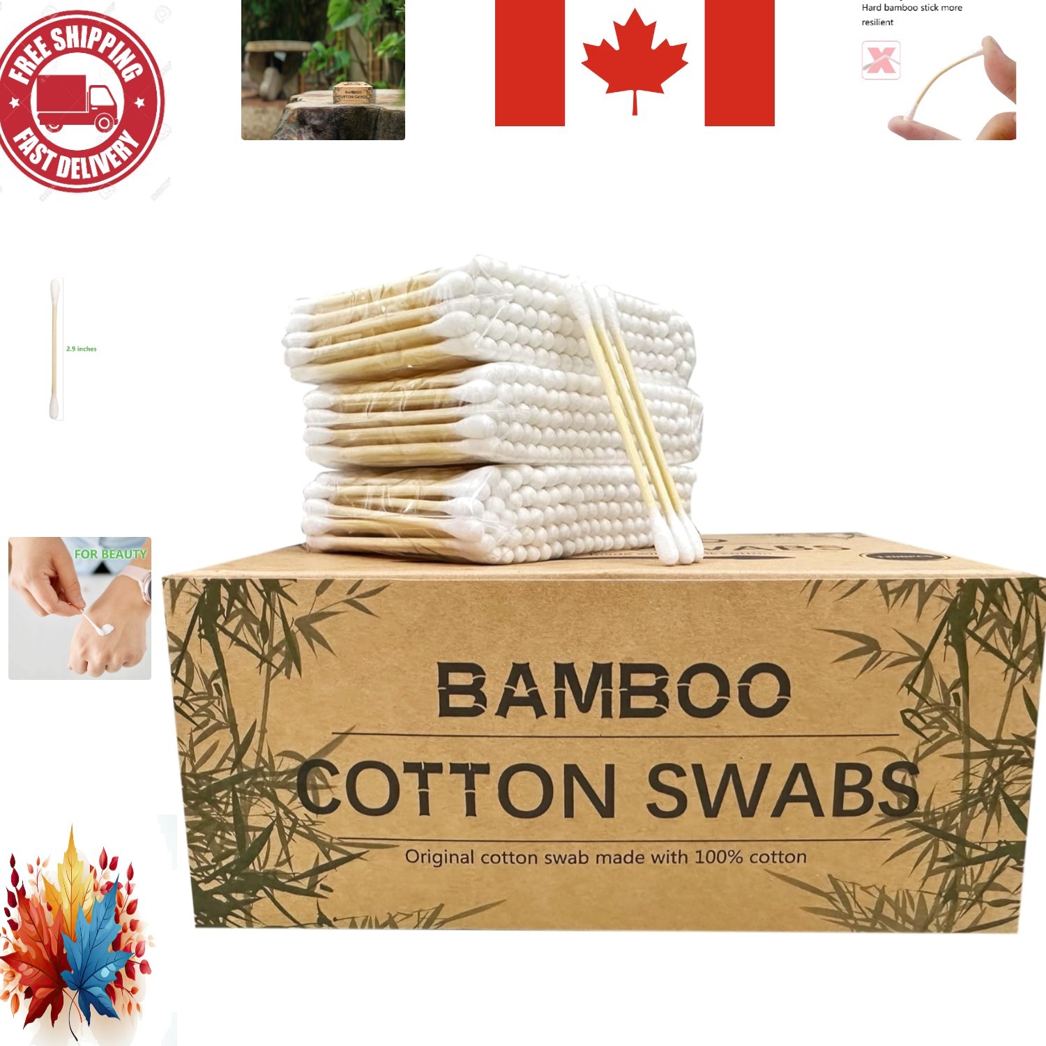 1200 Biodegradable Cotton Swabs with Durable Wooden Sticks – Eco-Friendly Choice