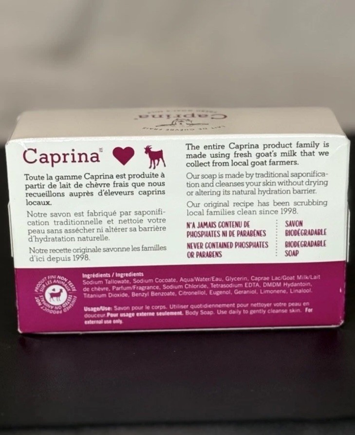 NEW Lot Of 5 Caprina Fresh Goat’s Milk Soap Bar Original Formula 110g / 3.9oz