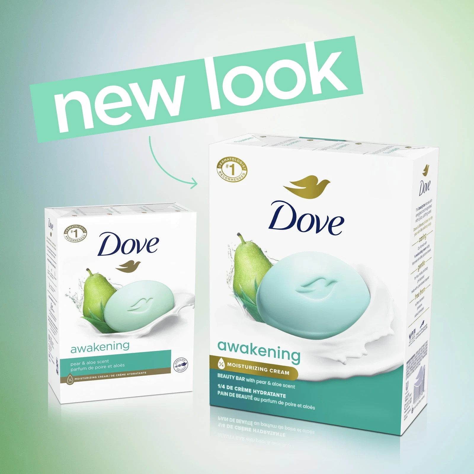 Dove Beauty Bar Soap for Women Awakening Pear & Aloe All Skin, 3.75 oz 8 Bars