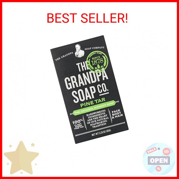 Grandpas Pine Tar Soap 4.25 Ounce Bar