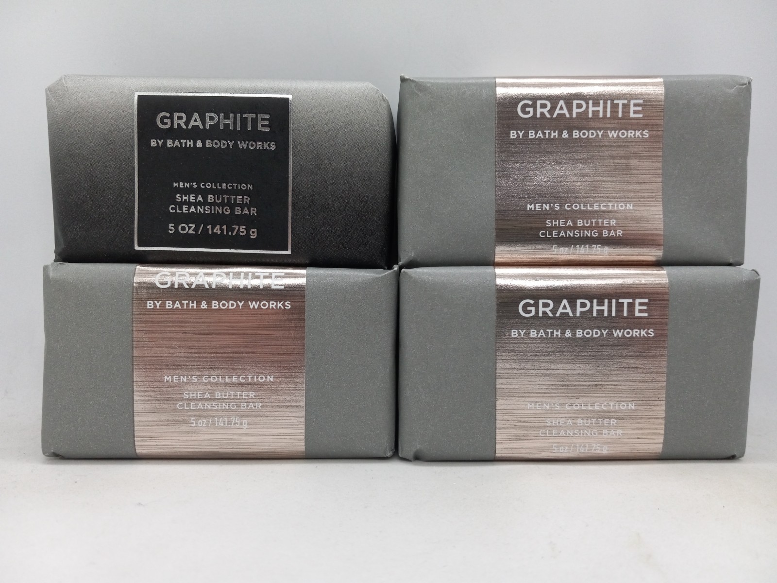 Bath & Body Works Cleansing Bars [4-Pack] GRAPHITE Shea Butter Men’s 5 oz – NEW