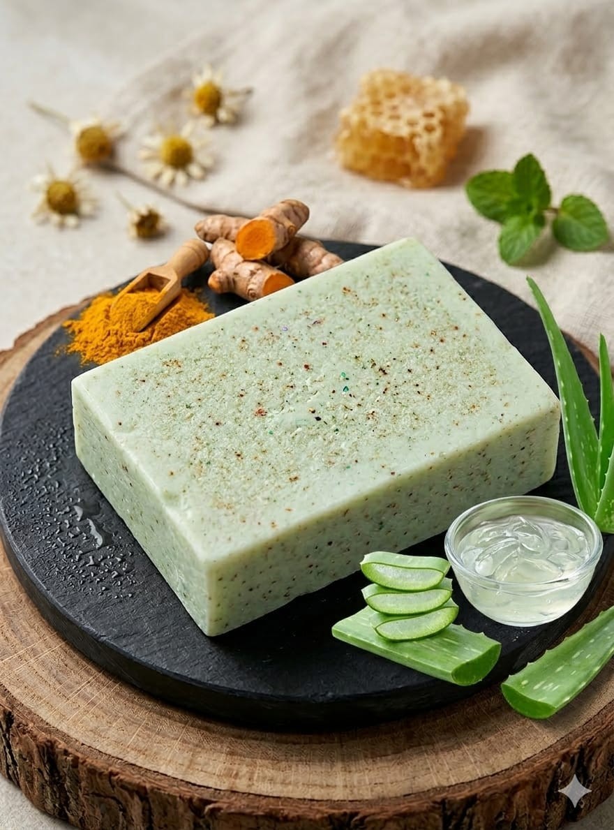 Handmade Natural Turmeric Aloe Vera & Coconut Oil Soap – Tea Tree Skin Brighteni
