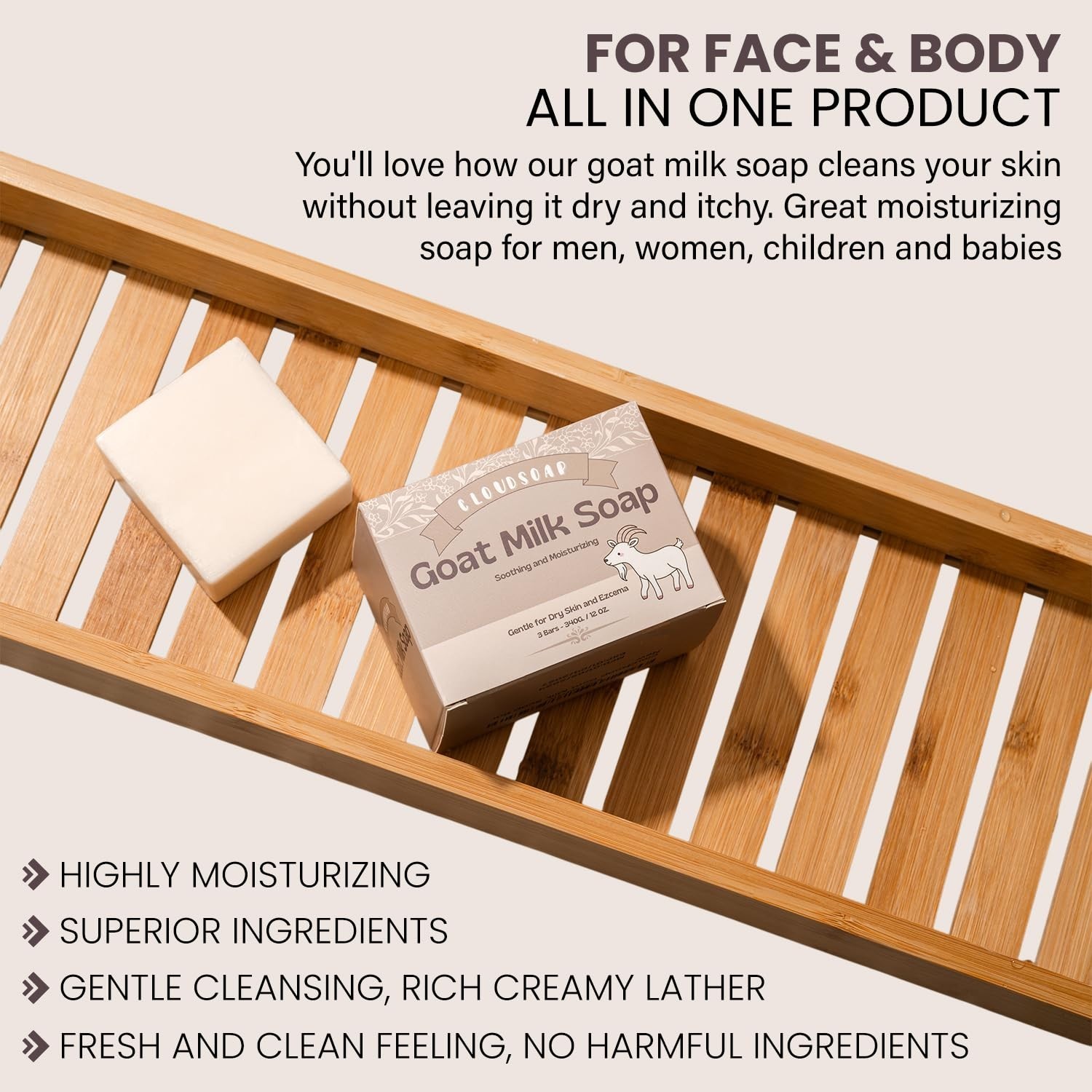 Goat Milk Soap – Natural Moisturizing Bar for Dry, Sensitive & Delicate Sk