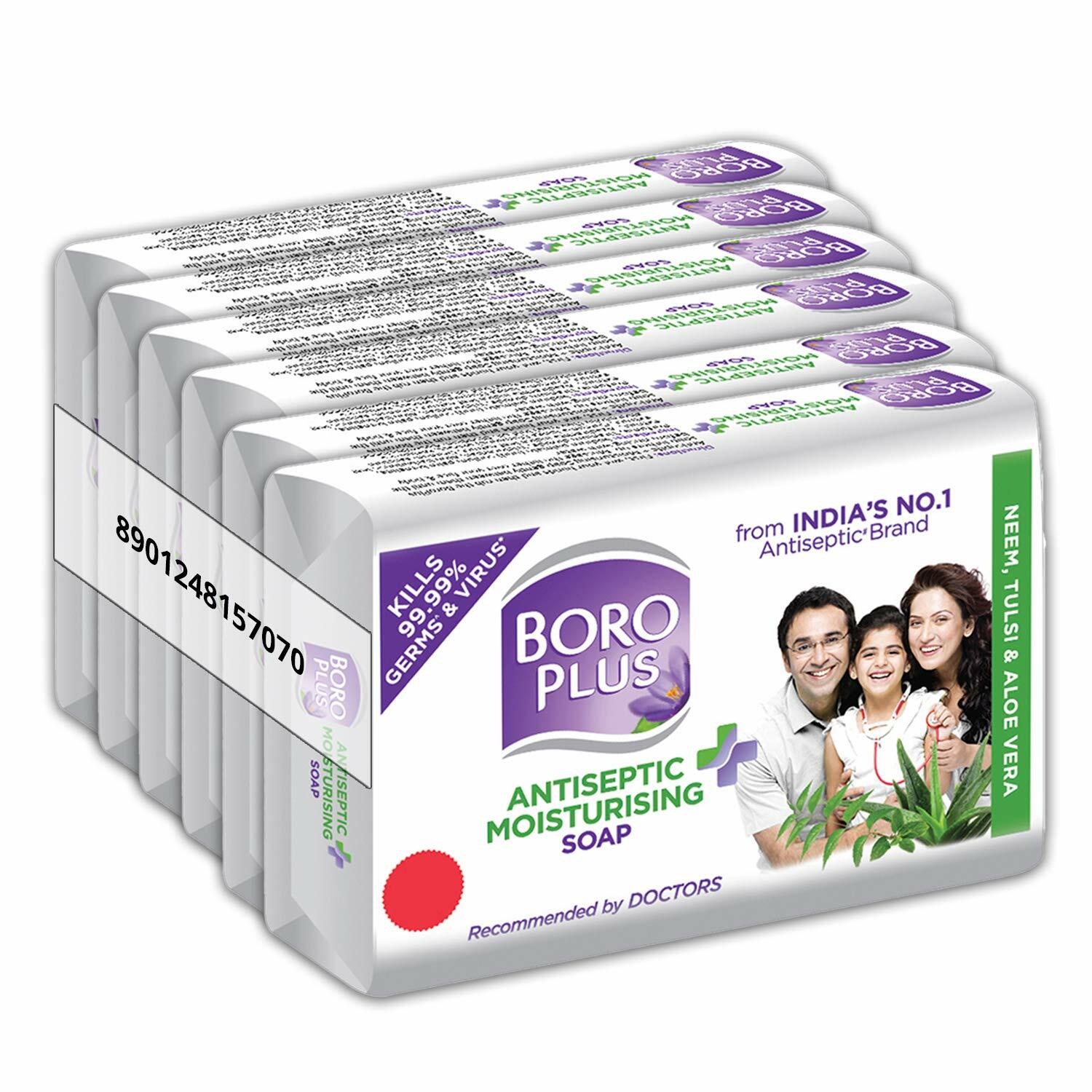 BoroPlus Antiseptic &Moisturising Bathing Soap with Aloe Vera 125gm (pack of 6)-