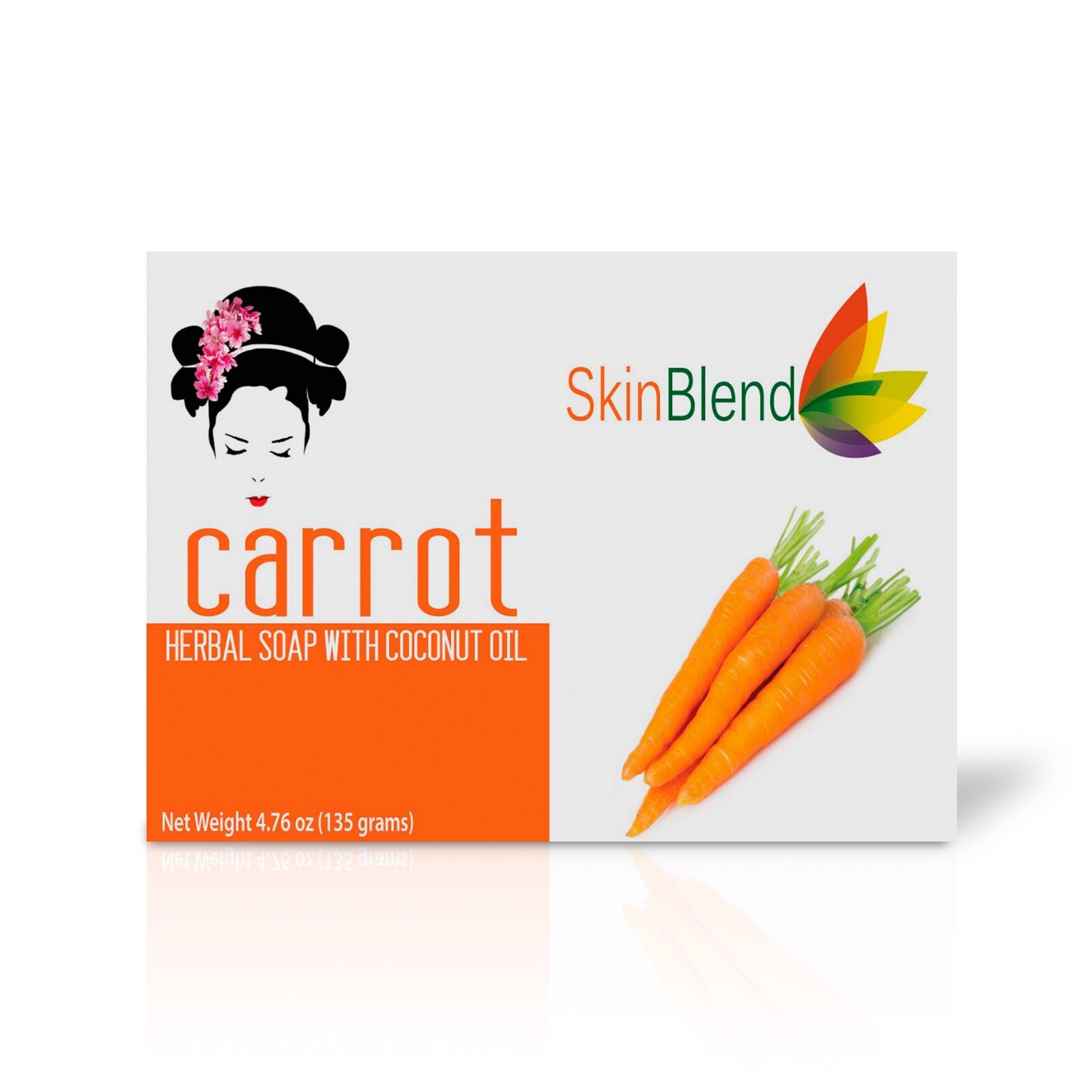 4 BARS OF SKINBLEND CARROT HERBAL SOAPS MADE FROM COCONUT OIL