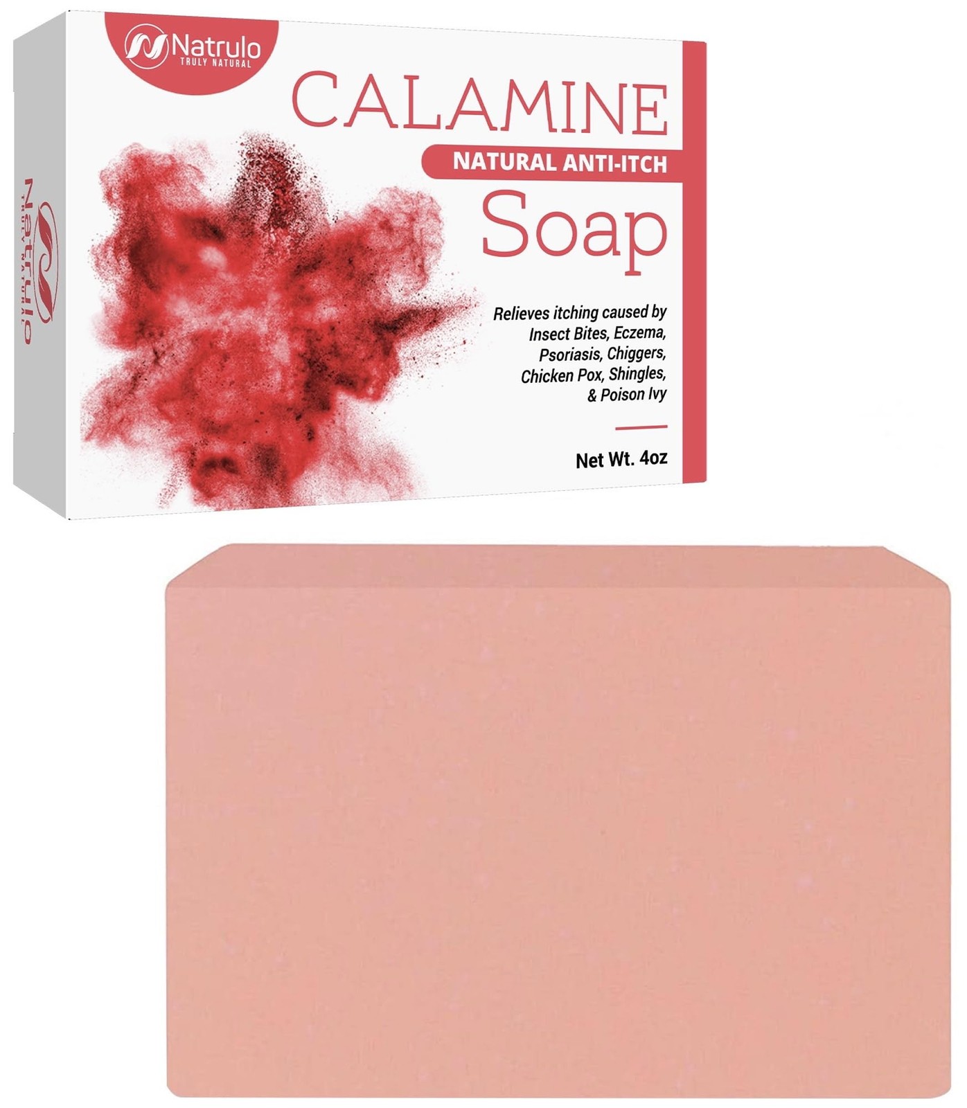 Natrulo | Natural Instant Itch Relief Soap Bar | Calamine | Oatmeal |4 Oz| 240