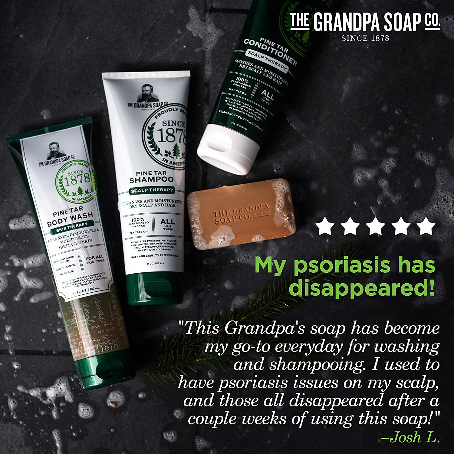 Grandpa’s Soap Pine Tar 4.25 oz (8-Pack)