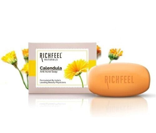 Richfeel Calendula Anti-Acne Soap | For Skin prone to Acne & Blemishes 75 gm