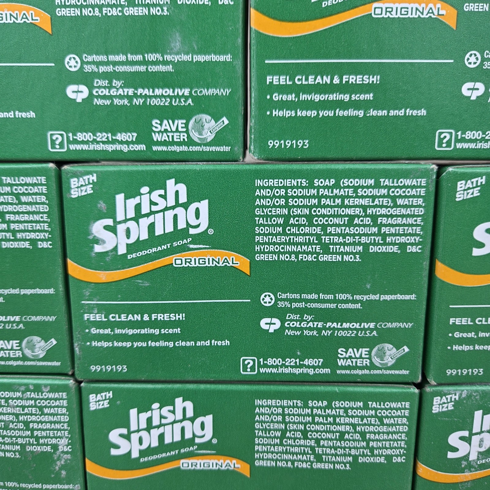 Lot of 8 Irish Spring ORIGINAL Deodorant Soap Bar (4oz Each) Bath Size USA Made