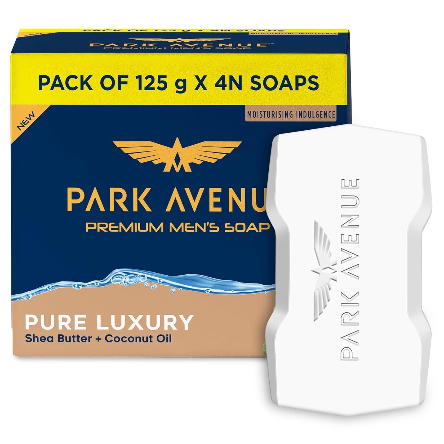 Park Avenue Pure Luxury Men’s Bath Soap 125g x 4 Pack Shea Butter Coconut Oil