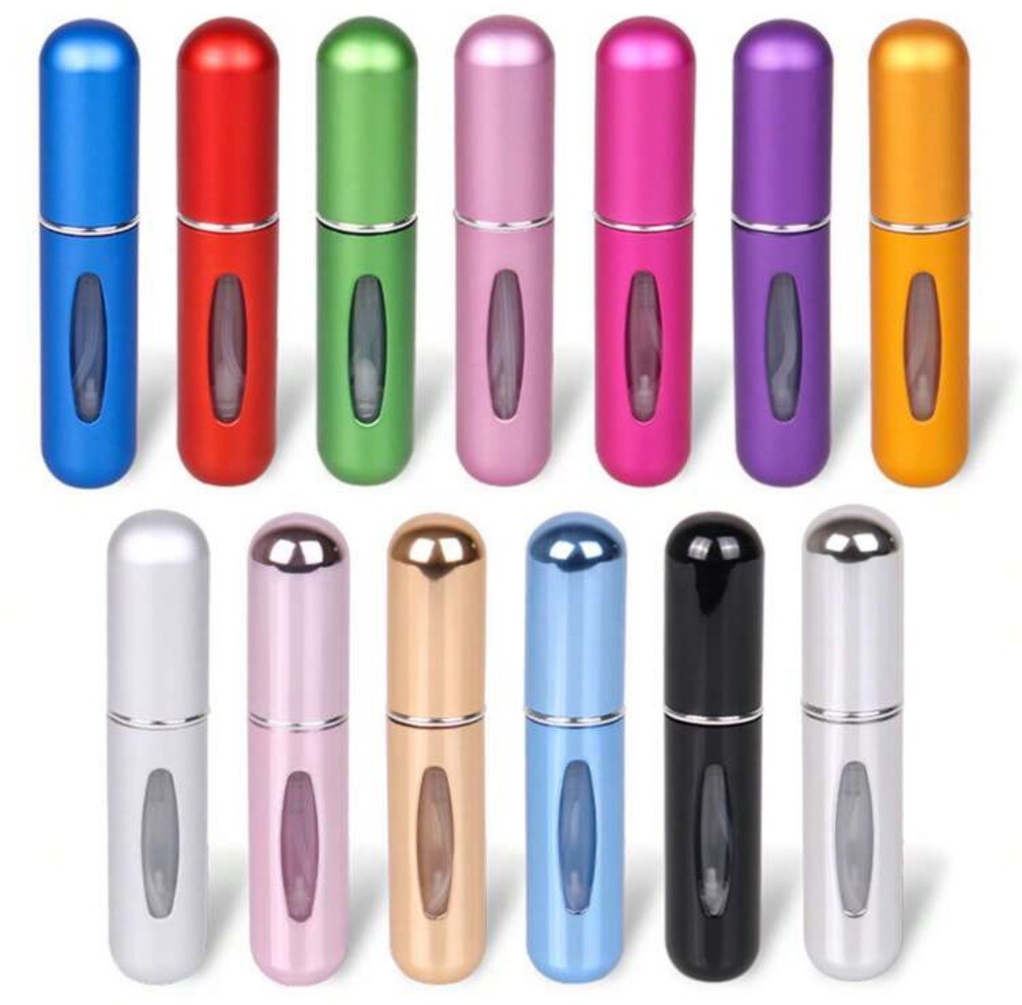4 Pcs Mini Travel Perfume Atomizer Bottle Spray Pump Case Refillable Portable US