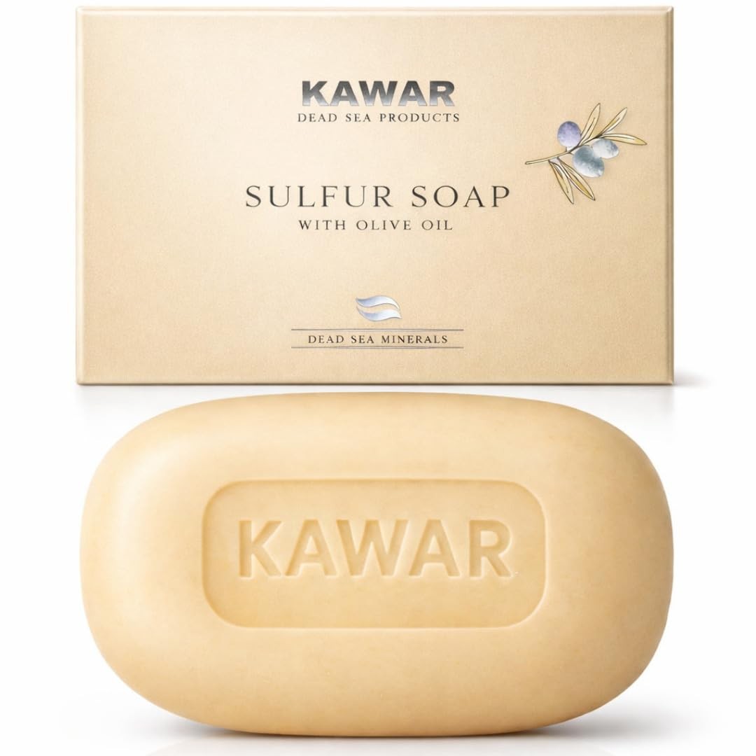 Premium Dead Sea Sulfur Soap with Olive Oil, Helps Relieve Acne, Psoriasis, E…