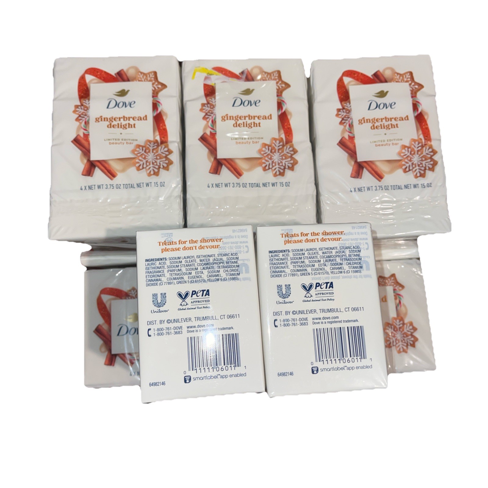 40 Bars Dove Gingerbread Delight Limited Edition Beauty Bar Soap 3.75oz 40 Ct