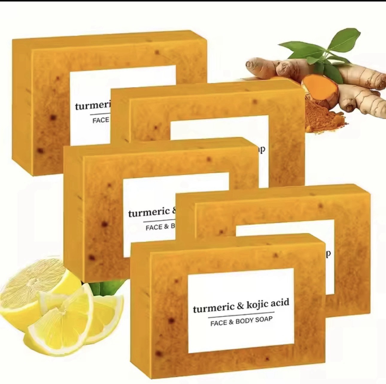 5 PC turmeric kojic acid soap