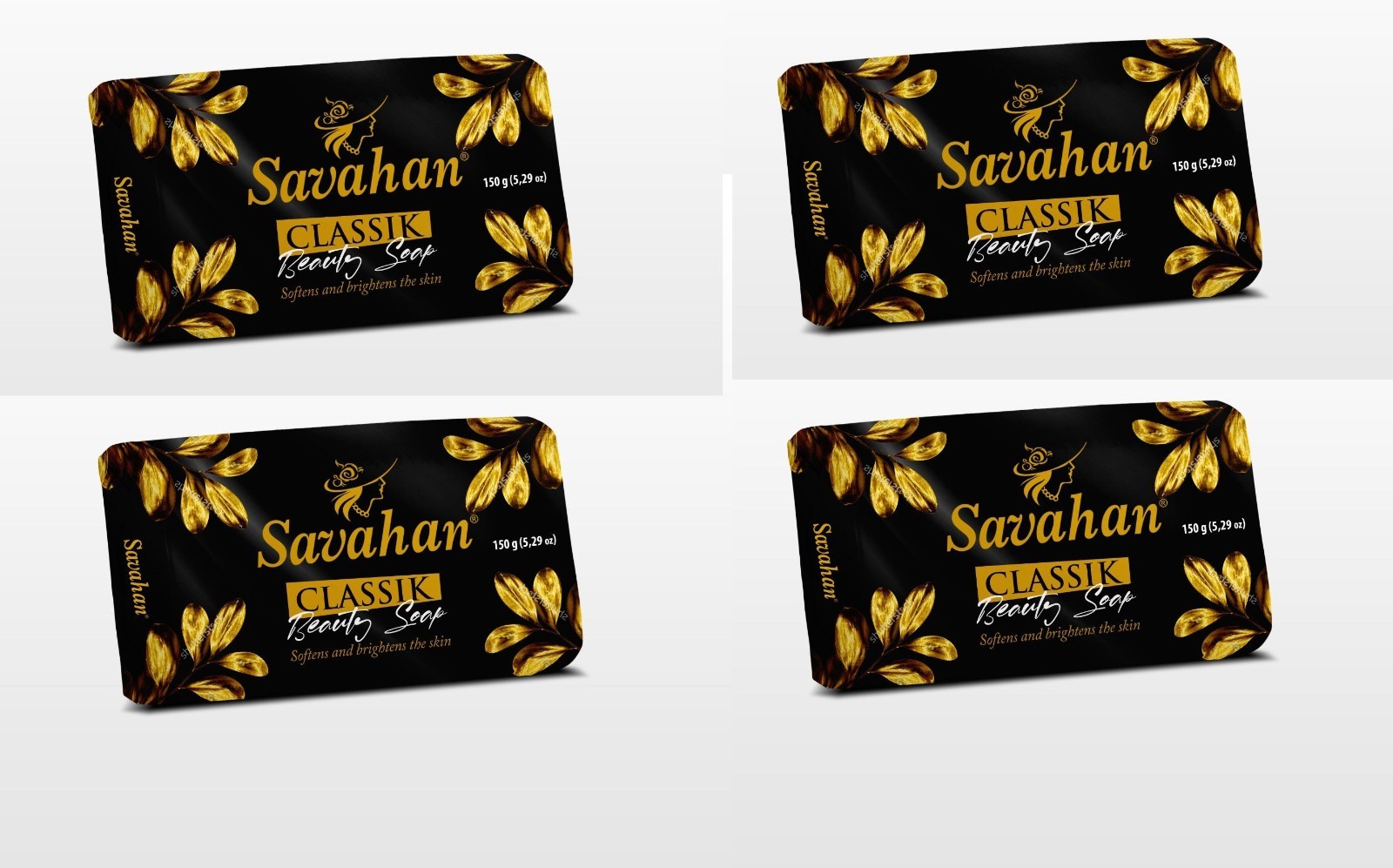 Savahan Classic Beauty Soap – Softens & Brightens – 4 Bars. 5.29 oz each.