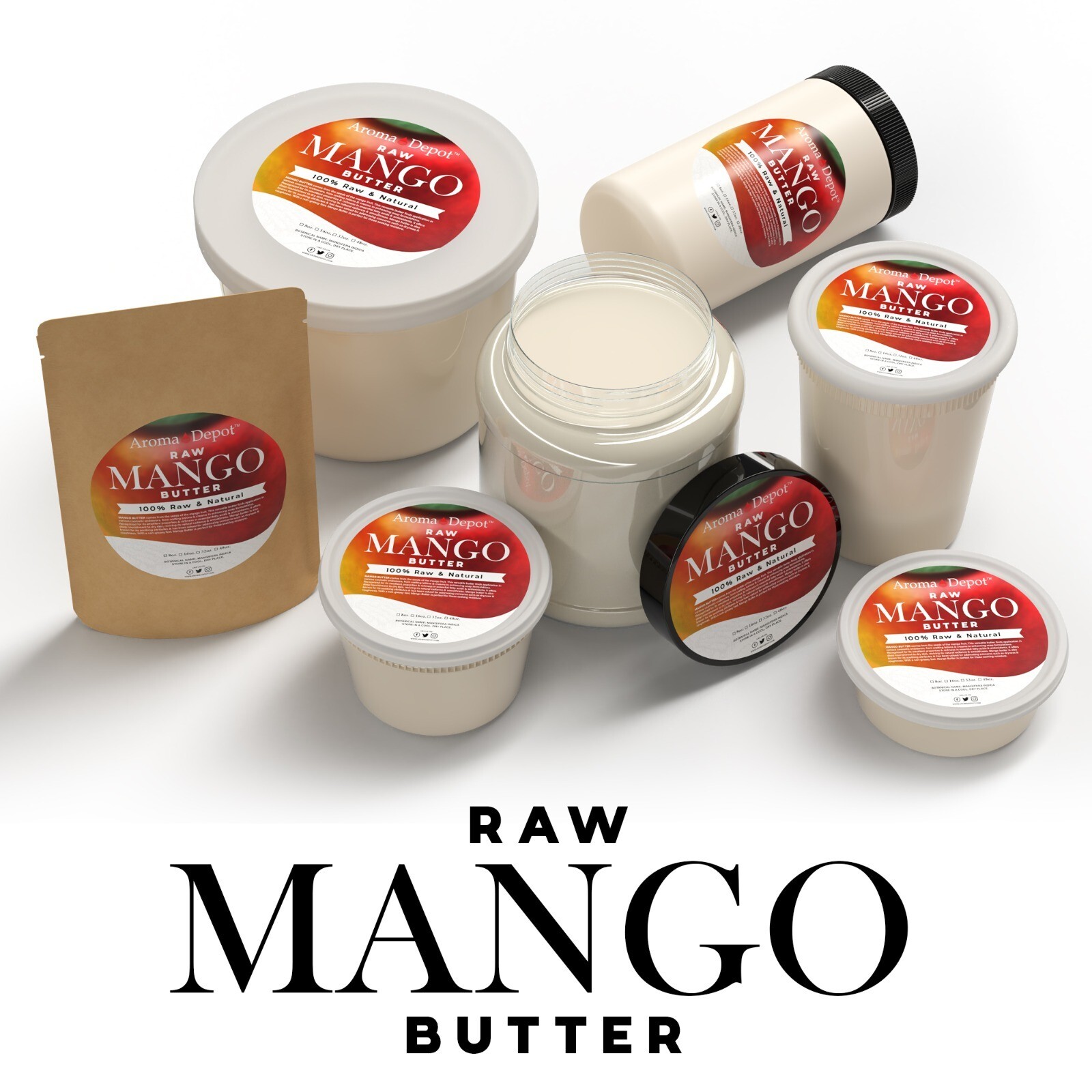 Shea Butter 8 oz. Cocoa Butter, Mango Butter, Kokum Butter Soap Paste 6 PACK