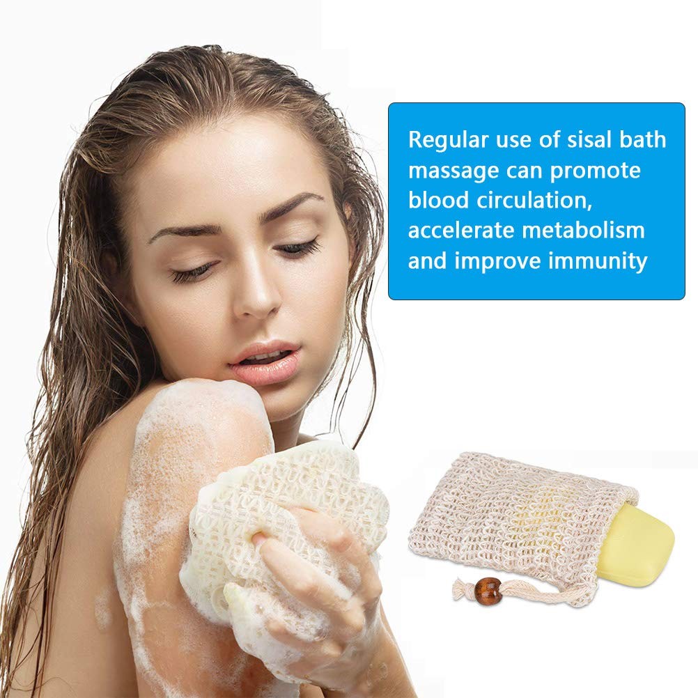 20 Pack Soap Exfoliating Bag, Natural Soap Saver Hand Made Sisal Mesh Soap Ba…