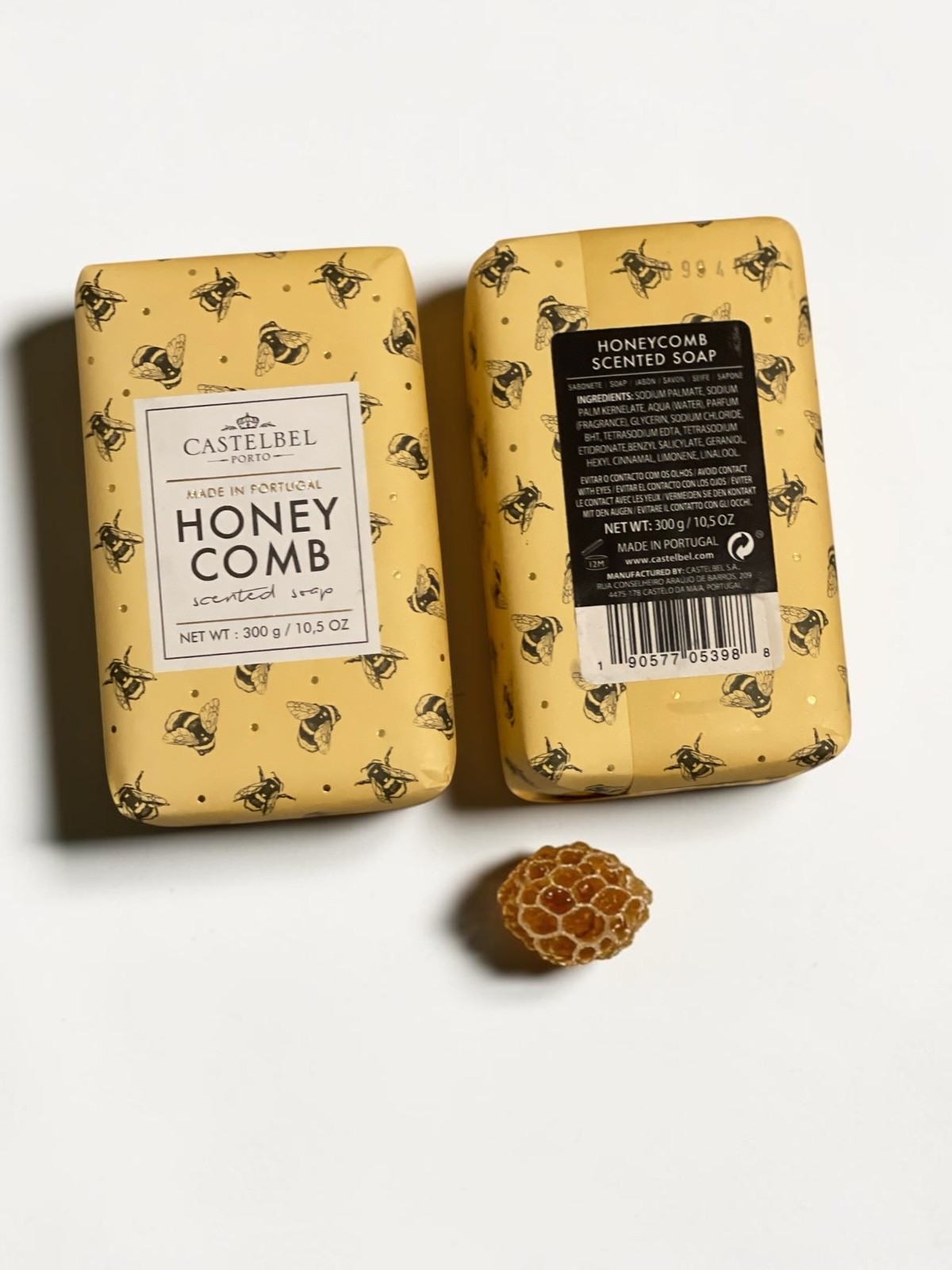Castelbel Porto Honeycomb Soap Set 2 Large Bars 10.5 oz Each Luxury Bath Soap