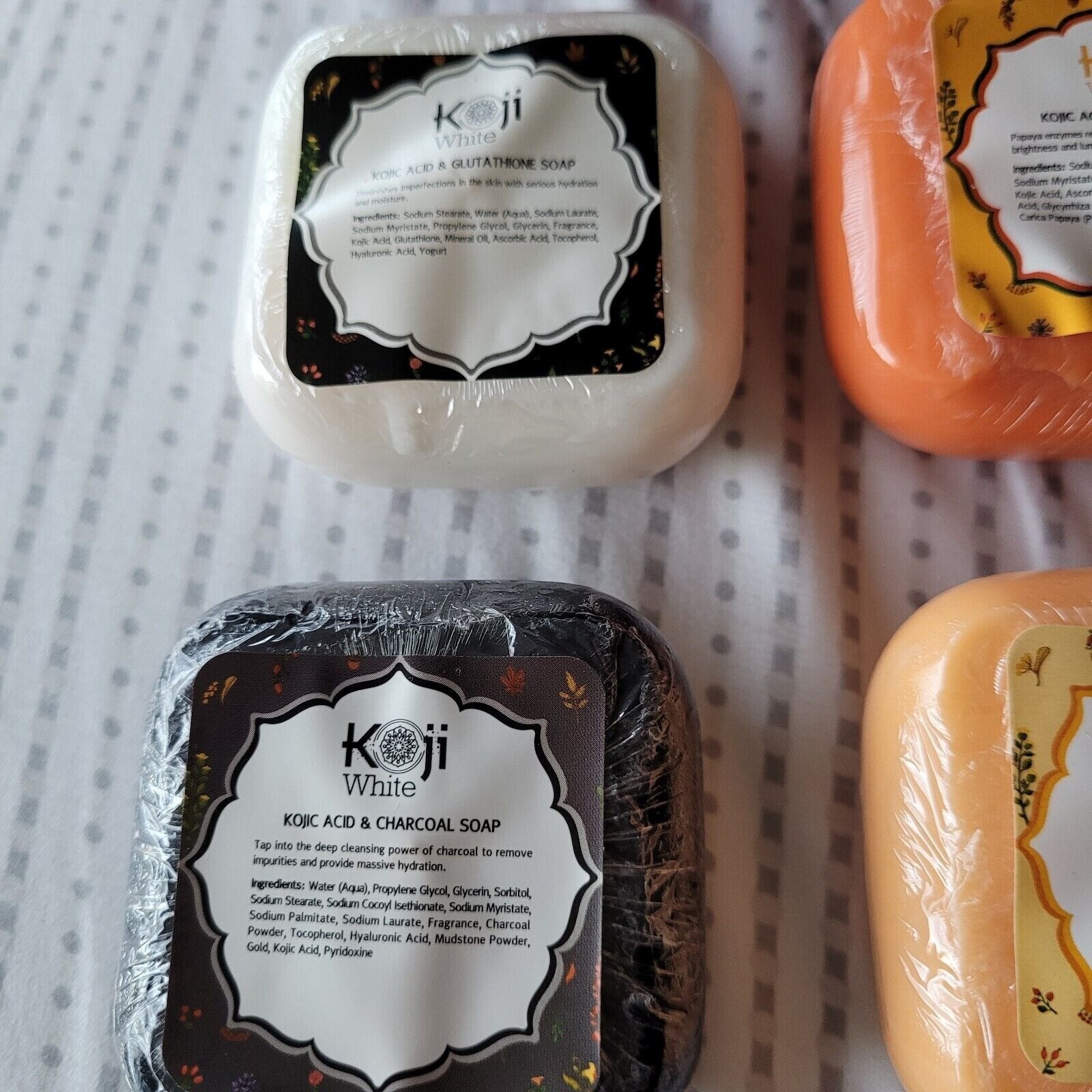Rare Koji Soap Set Charcoal Vitamin C Papaya Acid Collagen Japanese Facial Skin