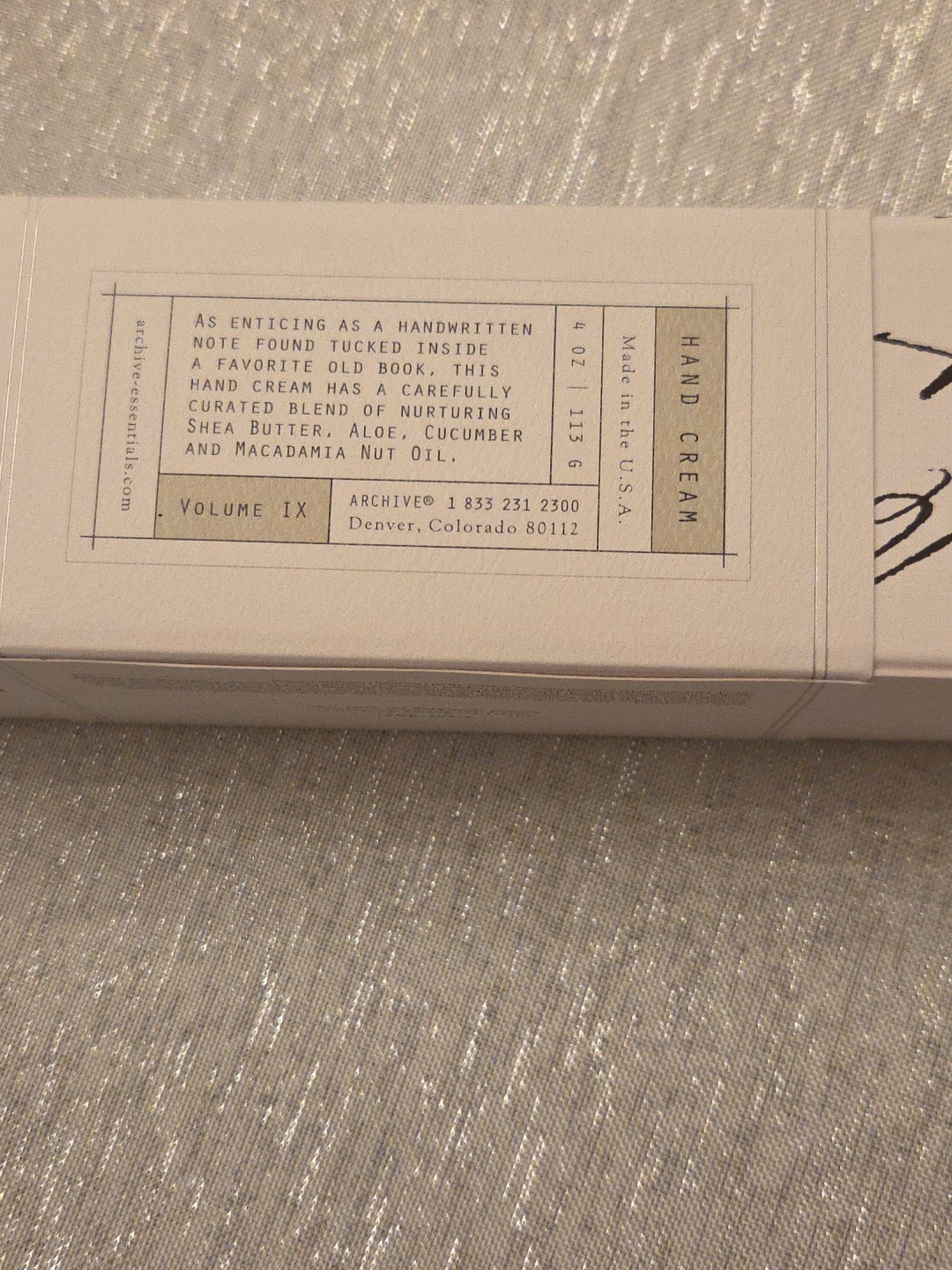 Archive Journey Within Hydrating Hand Cream Green Tea & Willow 4oz New in Box
