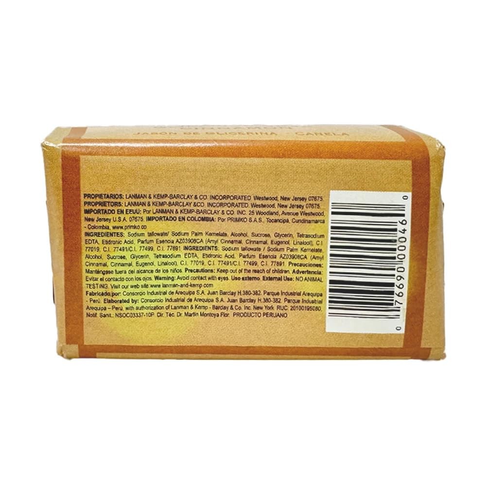 Lanman & Kemp Cinnamon Soap Bar 3.35 Oz – Jabon De Glicerina Canela (Pack of 3)