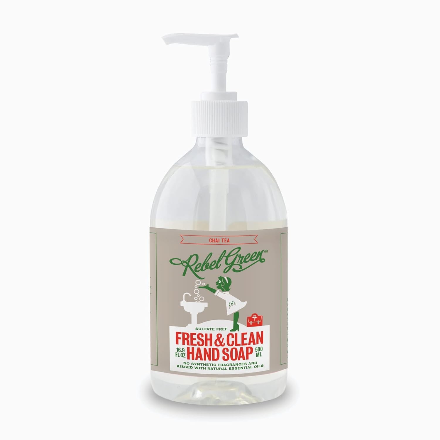 Rebel Green Liquid Hand Soap with Chai Tea Scent 16.9 oz