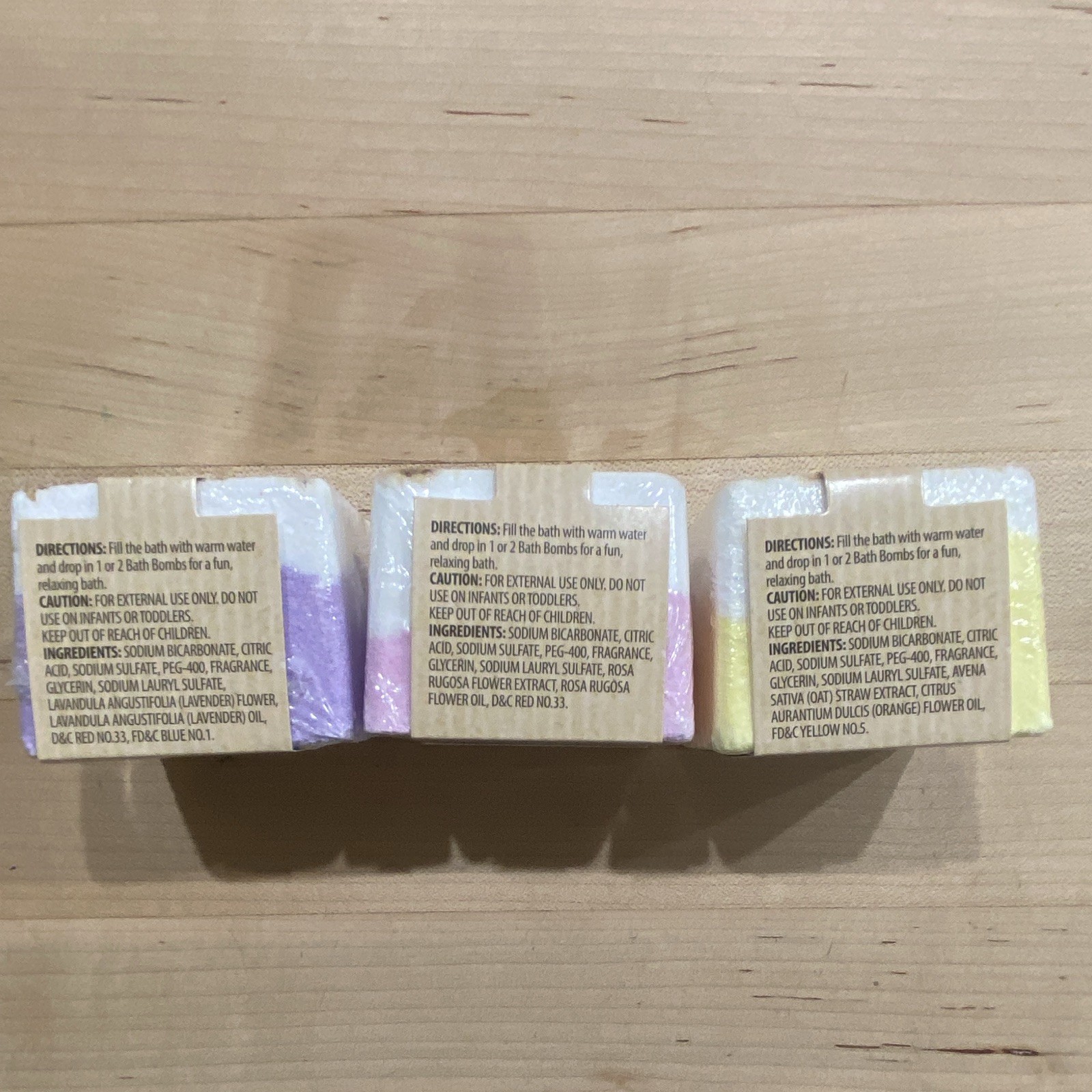 SPA LUXURY Bath Fizzy Bars Lot of 3 w/ Essential Oil Lavender Rose 4.2 oz