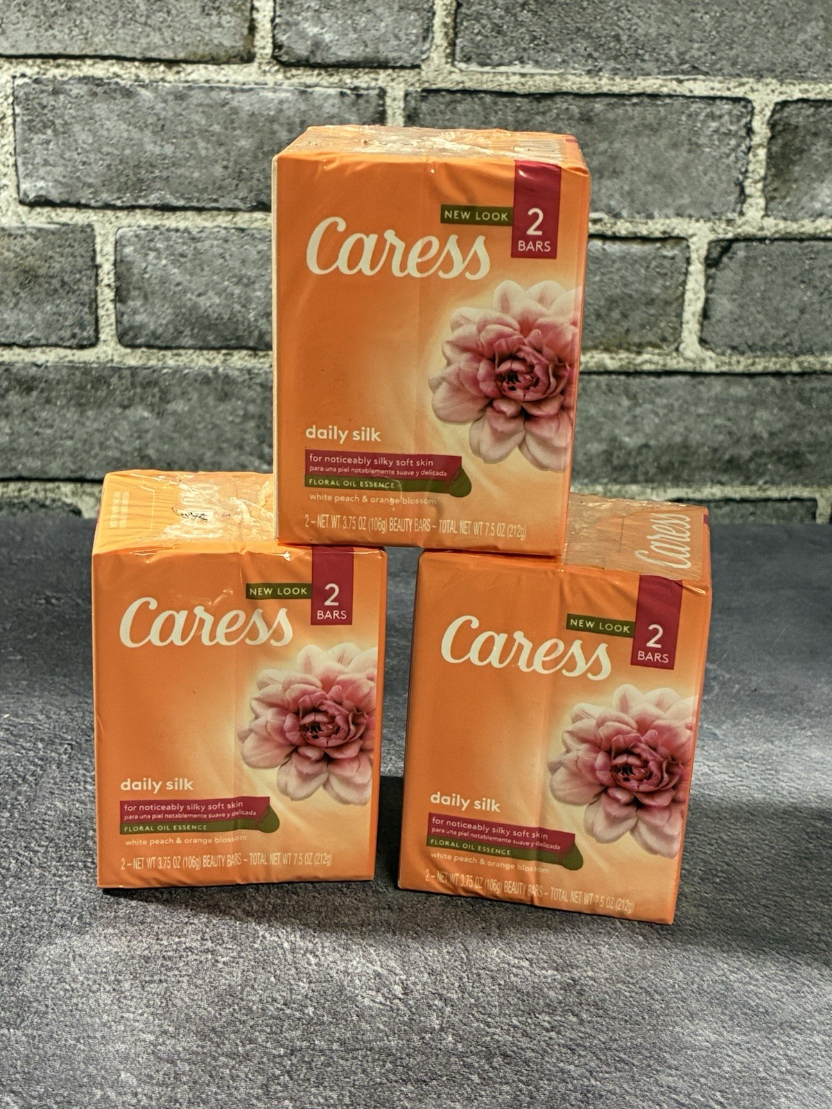 Caress Daily Silk White Peach & Orange Blossom Beauty Bars, 3.75 Oz Ea., 6 Bars