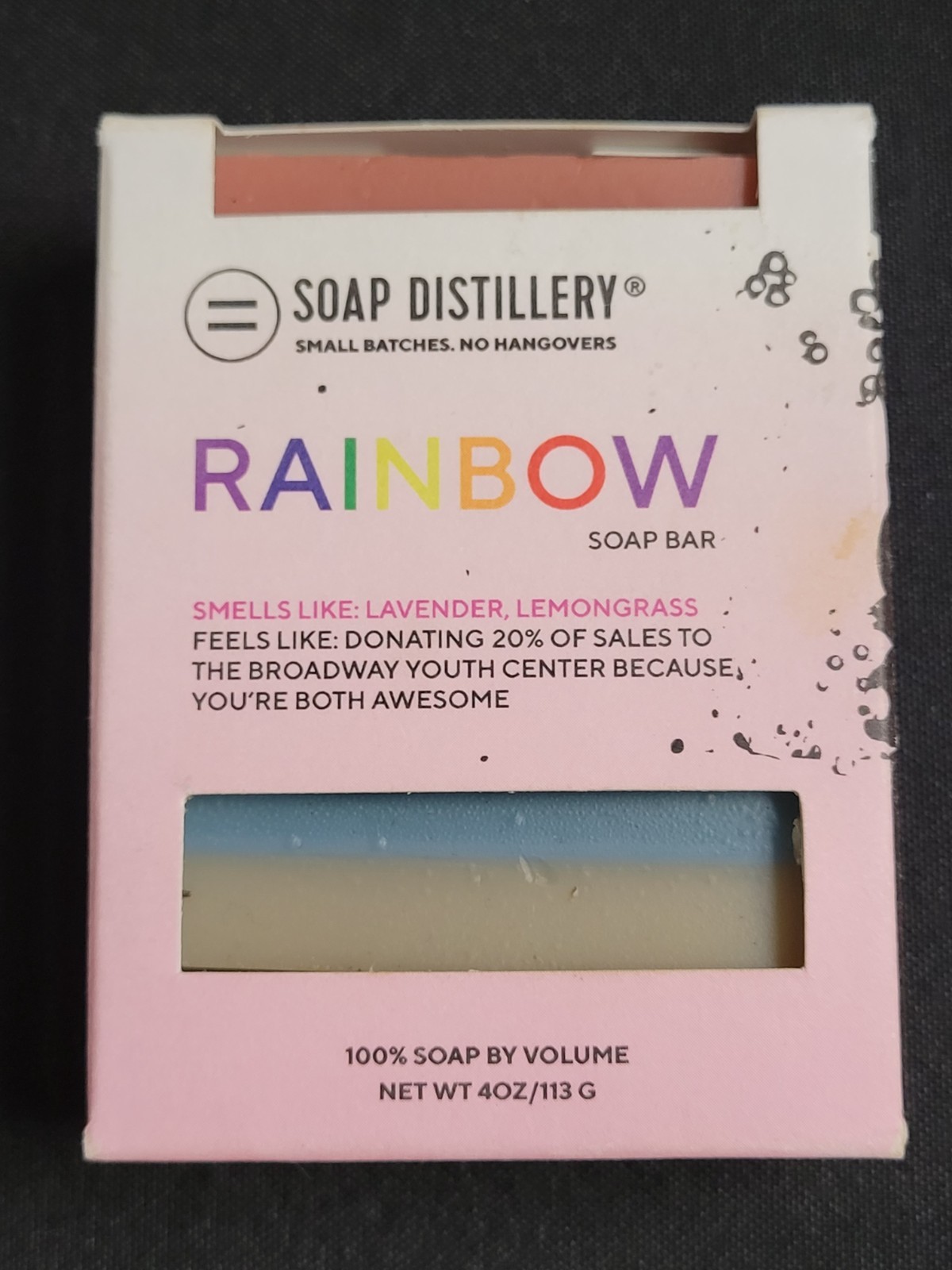 Soap Distillery Rainbow Soap Bar 4 oz (2023) Brand New Factory Boxed USA Soap