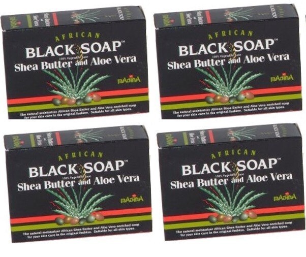4 pk – Madina African Black Shea Butter Soap – (Warehouse Damaged Boxes)