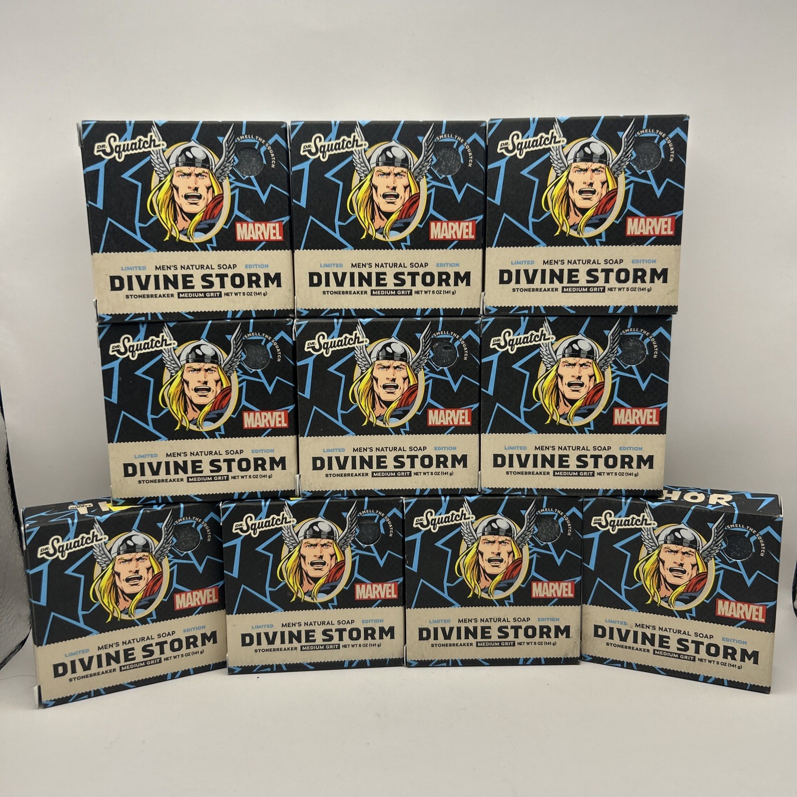 Lot Of 10 Dr Squatch Divine Storm Thor Limited Edition Soap Marvel Avengers