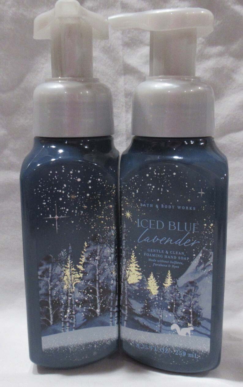 Bath & Body Works Gentle & Clean Foaming Hand Soap Set Lot 2 ICED BLUE LAVENDER