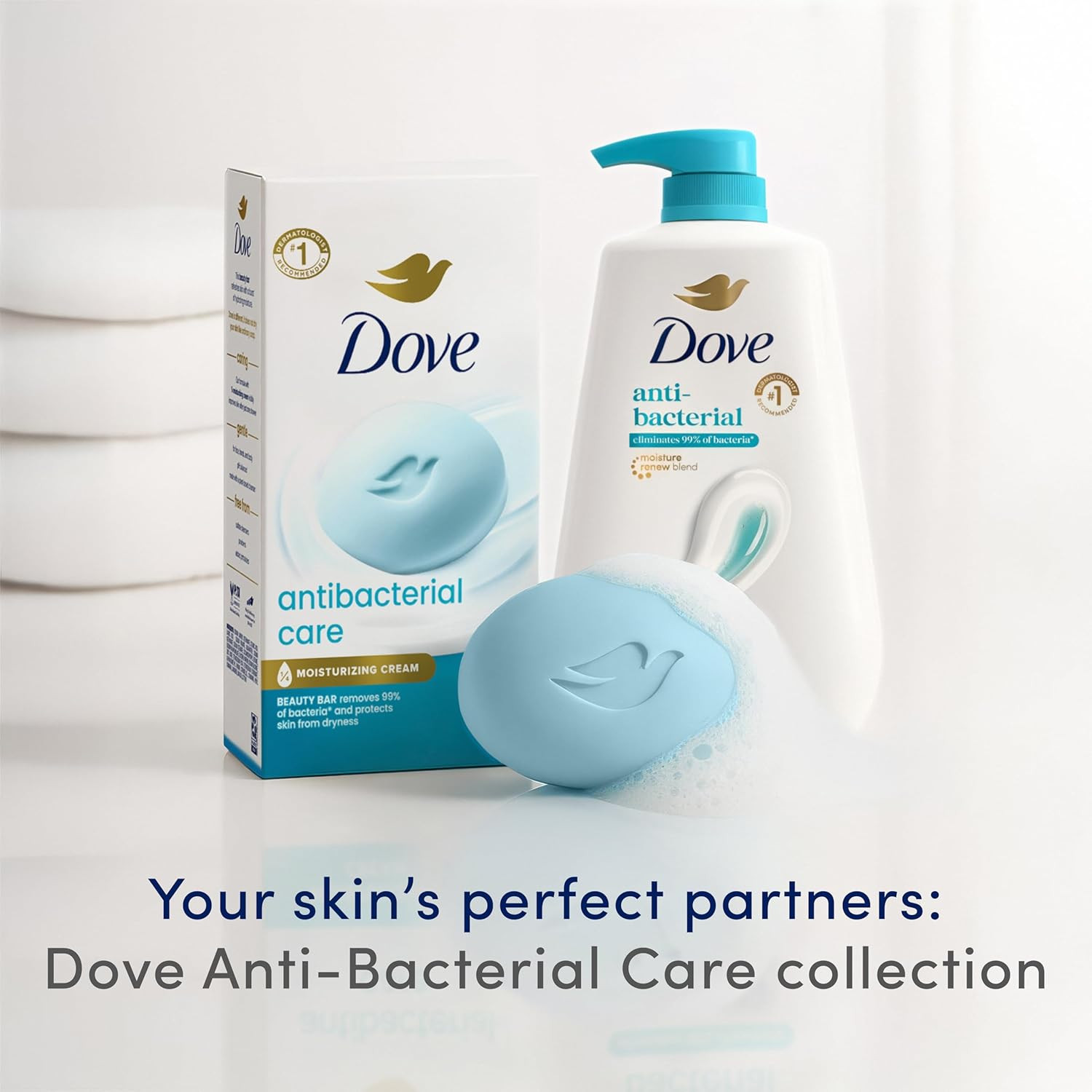 Dove Antibacterial Care Beauty Bar Soap 6 Count, Moisturizing Cleanser, 3.75 Oz