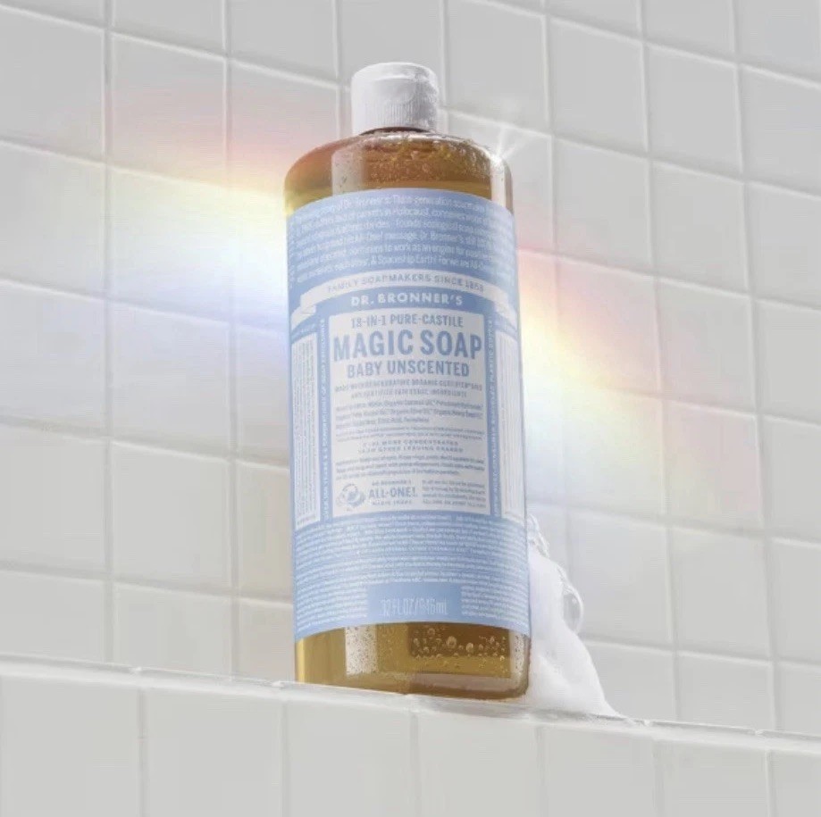 Dr. Bronners Magic Pure Castile Liquid Soap Bodywash – Baby Unscented – 32 fl oz