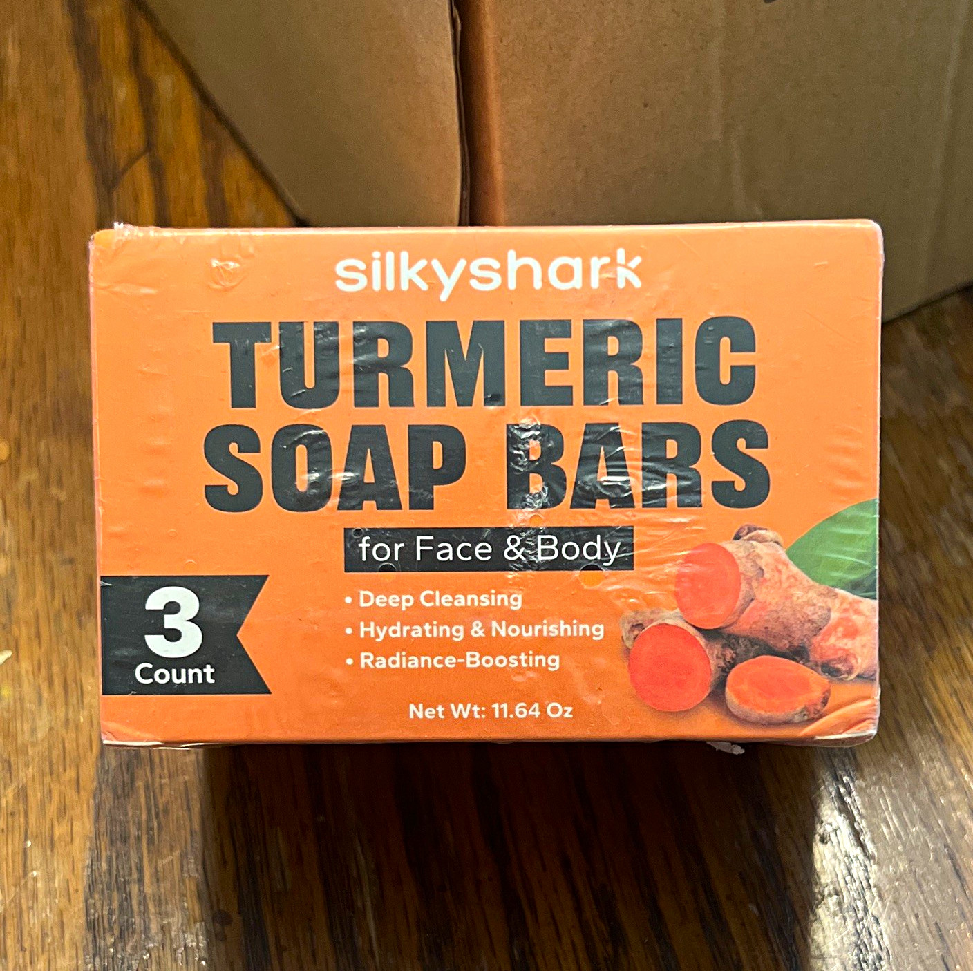 silkyshark Turmeric Soap Bars 3 Count 11.64 oz Face & Body Deep Cleansing