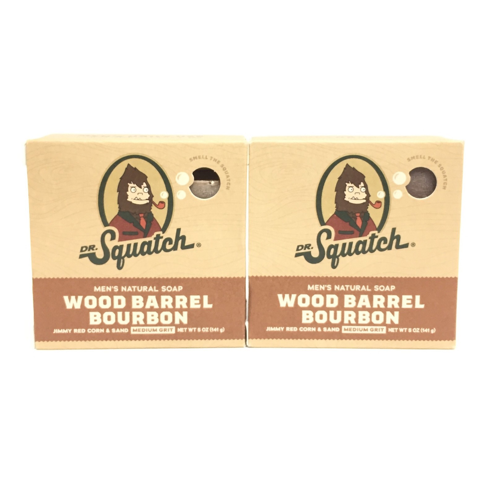 (2 PACK) Dr.Squatch Men’s Soap- Wood Barrel Bourbon, 5 oz