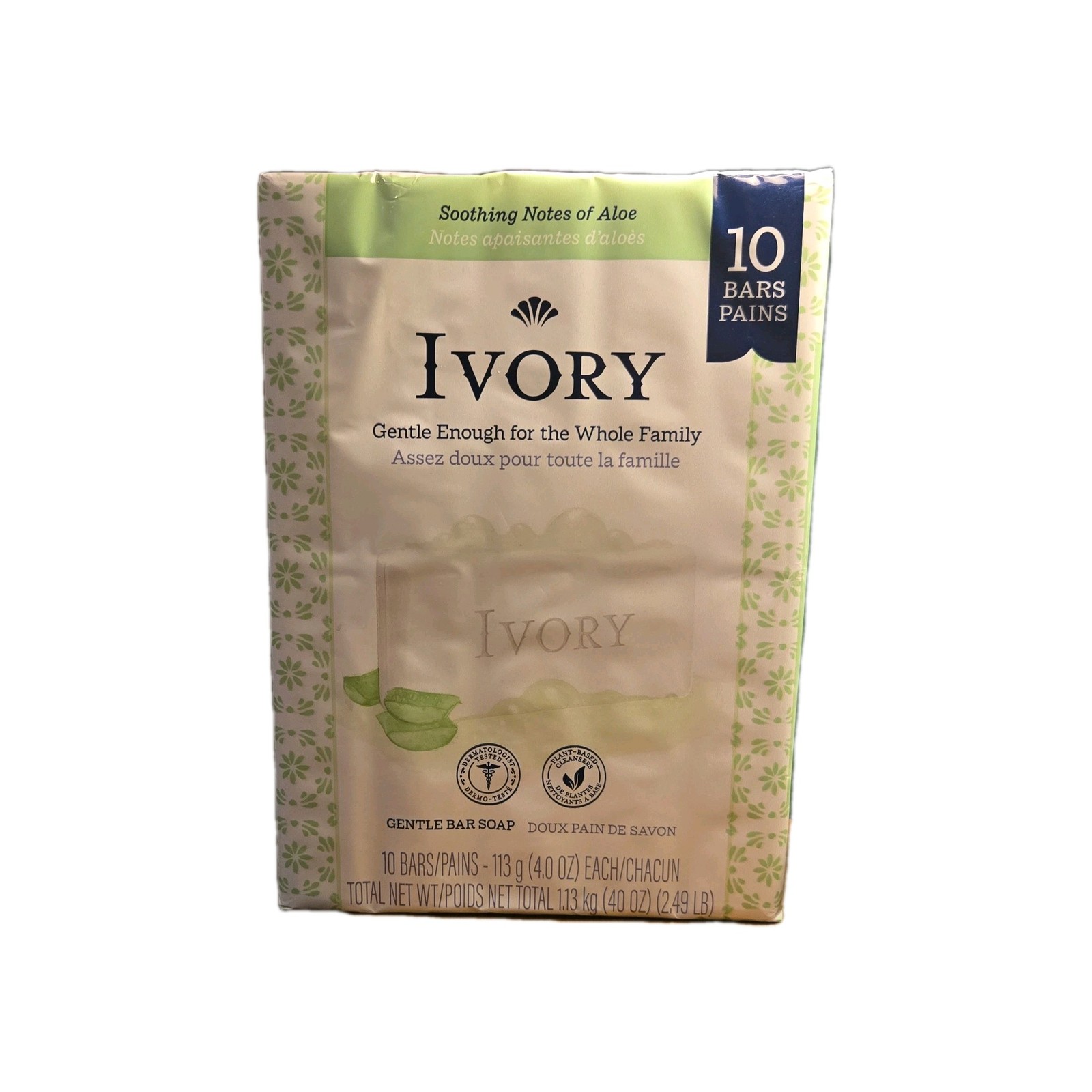 Ivory Bar Soap, Aloe Scent 4.0 Oz, 10 Count