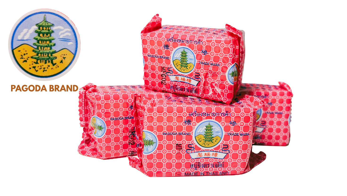 Pagoda Brand Camphor Soap, Traditional Thai Deodorant, Pack of 10