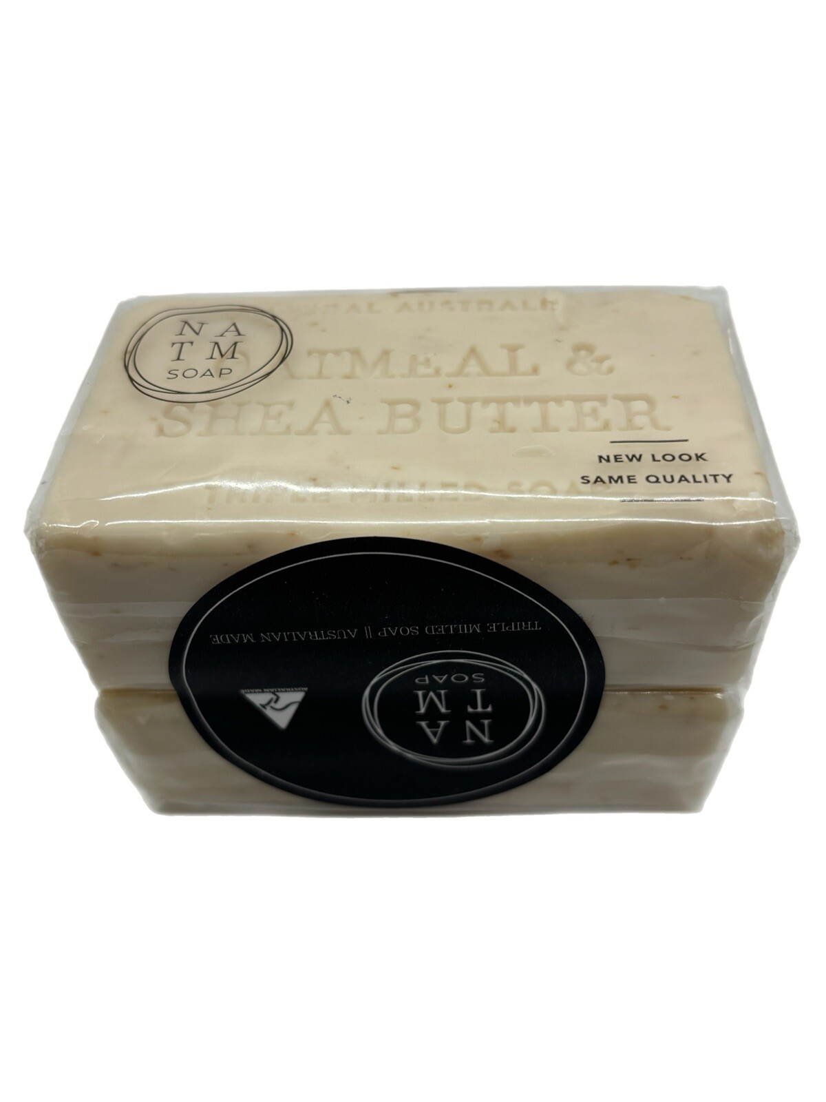 NATM Triple Milled Soap Bars Oatmeal Shea Butter 2 Count 7 Oz Each