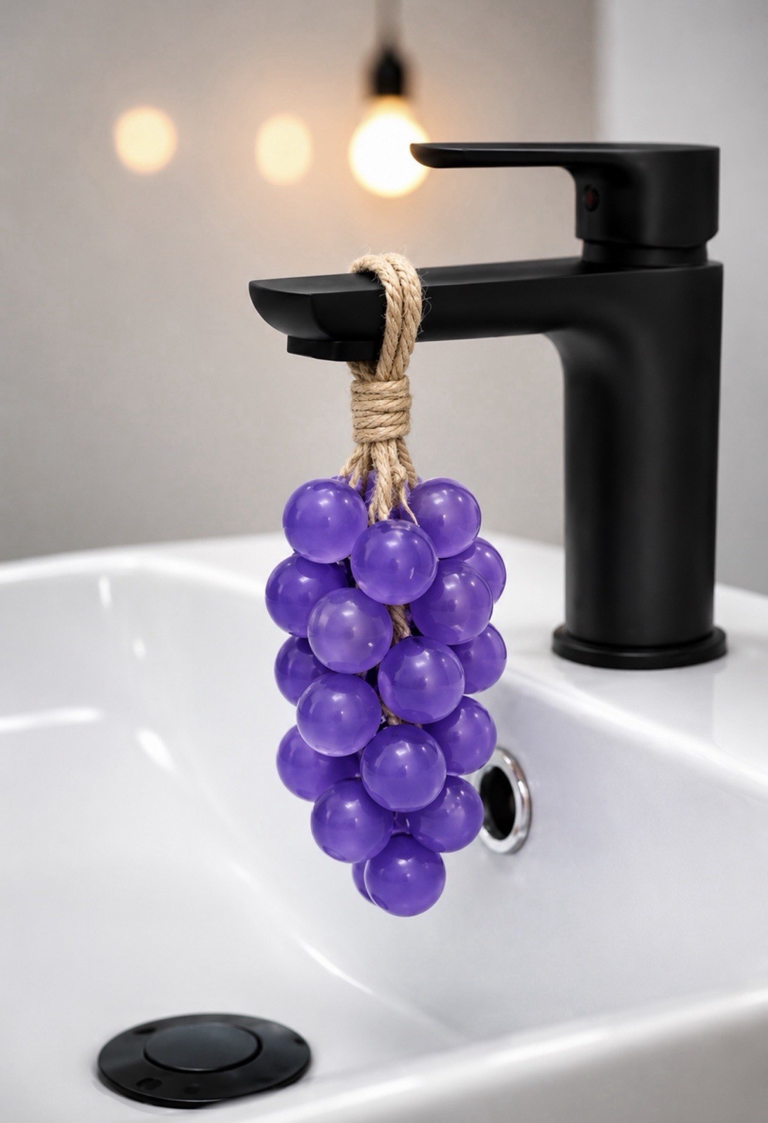 Lavender Goat Milk Grape Soap on Rope Handcrafted Purple Fruit Bar Regular