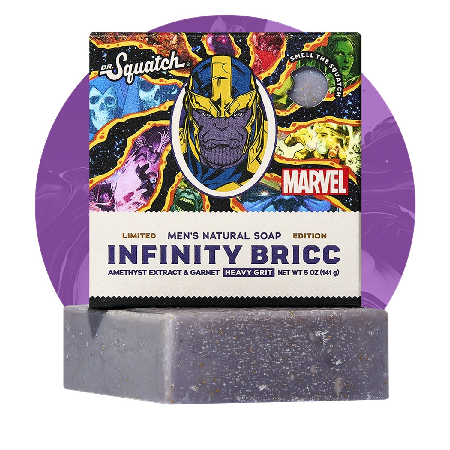 Dr Squatch Limited Edition Bar Soap Marvel Villains Infinity Bricc Heavy Grit