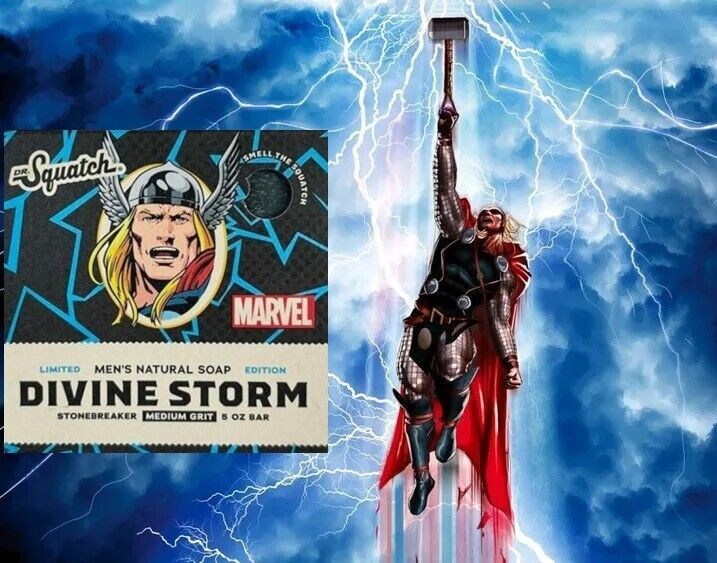 2 PACK Dr Squatch Limited Edition Divine Storm Marvel THOR!!